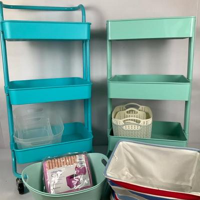 Rolling Carts & Storage Bin Set