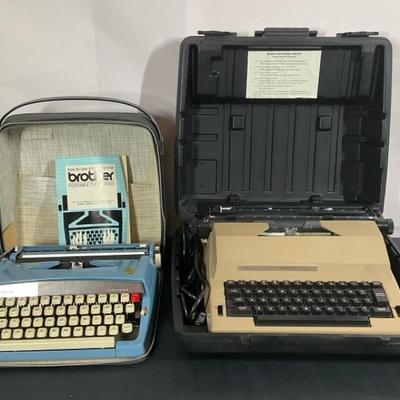 Vintage Brother Deluxe 650TR & Smith-Corona Electra 120 Typewriters – Both with Cases