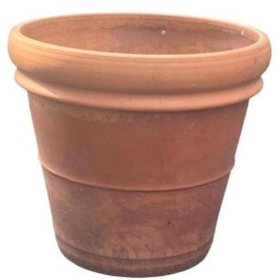 Italian Terracotta Roll Rim Planter Terracotta, Handmade In Italy