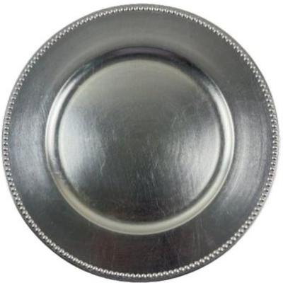 Gibson Overseas Inc Silver Hard Plastic 13" Charger Under Plate