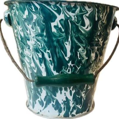 Galvanized Bucket - Marbleized Glaze
