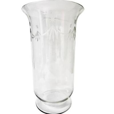 Large Cut Glass Hurricane