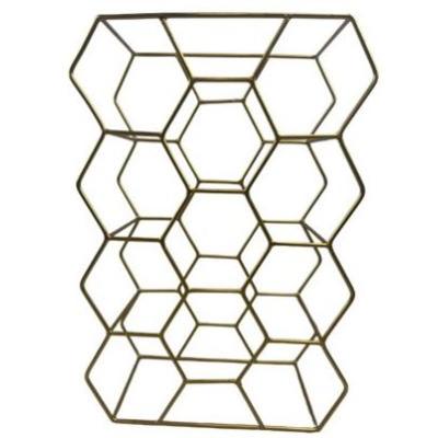 Crate & Barrel 11 Bottle Wine Rack/gold