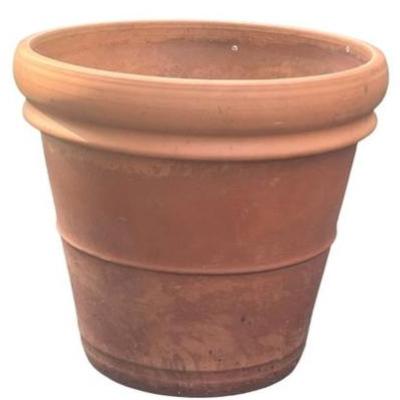 Italian Terracotta Roll Rim Planter Terracotta, Handmade In Italy