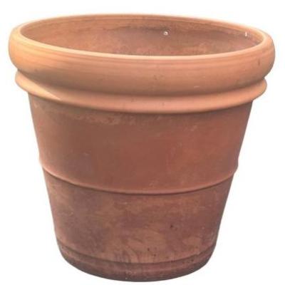 Italian Terracotta Roll Rim Planter Terracotta, Handmade In Italy