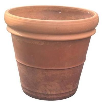 Italian Terracotta Roll Rim Planter Terracotta, Handmade In Italy