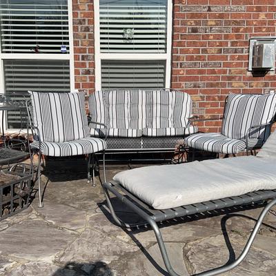 6-Piece Metal Patio Furniture Set, Gliding Loveseat