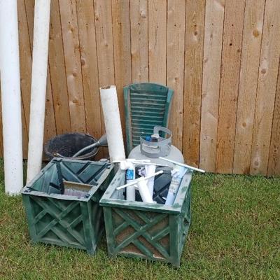 Mystery Collection Of Planters, PVC Pipe Gas Cylinder 
