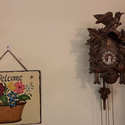 Cuckoo Clock And Sweet Slate Sign