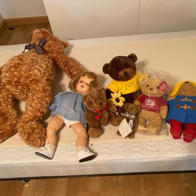 Bears And Doll - Including A Paddington