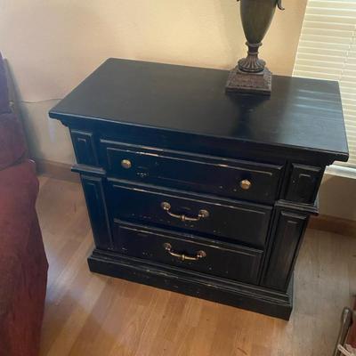 Three Drawer Cabinet And Lamp