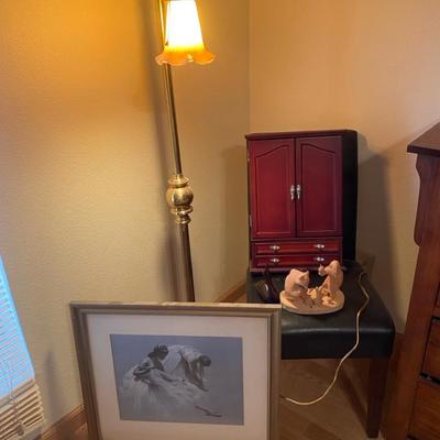 Side Chair,  Lamp, And More Decor