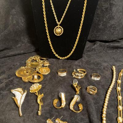 Gold Costume Jewelry Lot