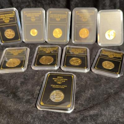 24K Gold Highlighted Coins 