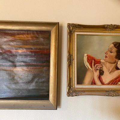 Dramatic Pair Of Paintings On Canvas