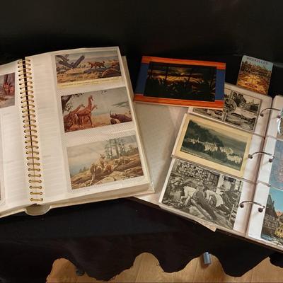 Vintage Travel  2 Partially Filled Scrapbooks Of Postcards 