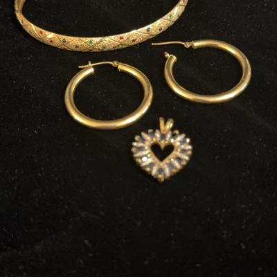 14k Bracelet Earrings And Charm 