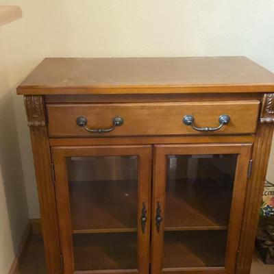 Small Wood And Glass Cabinet