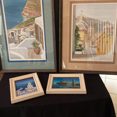Greek Watercolor And Oil Paintings