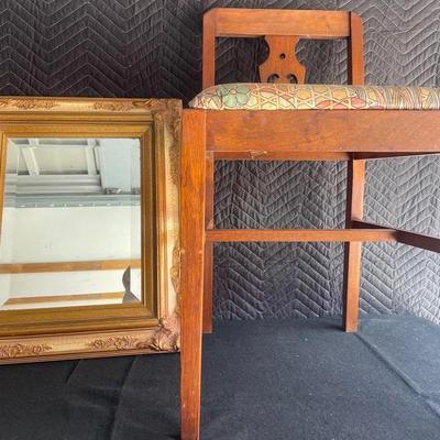 Antique Chair & Mirror