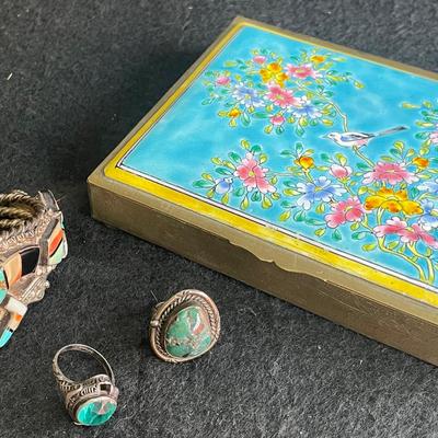 Sterling Silver Ring , Appears To Be Turquoise Bracelet & Ring