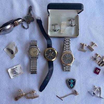 Seiko Quartz Grey Watch & Men’s Jewelry Accessories 
