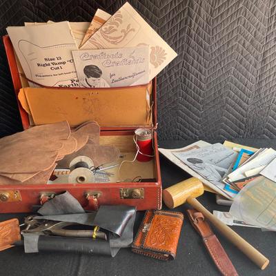 Vintage Leather Work Items & Vintage Tooled Tan Wallet