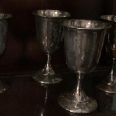 Set of 4 silver goblets