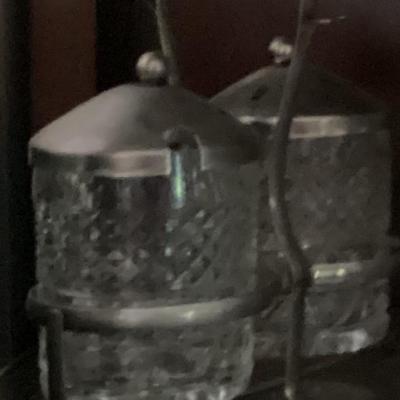 Cut glass salt and peper shakers