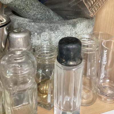 Assorted glass jars