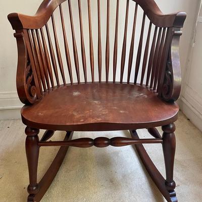 Milwaukee Chair Company Rocking Chair with Spindle Back and Turned Legs