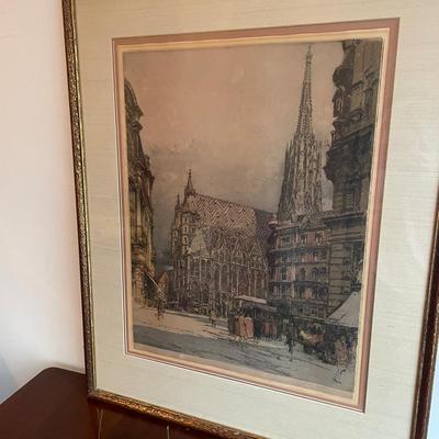 Luigi Kasimir Signed Etching of Vienna’s St. Stephen's Cathedral – 68/250