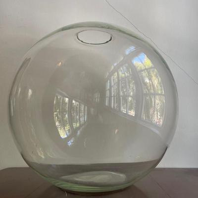 Large Clear Handblown Glass Sphere with Open Top