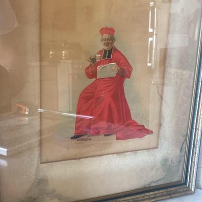 Cardinal by the Fireplace Print – After Alfred Weber (Swiss, 1859–1922)