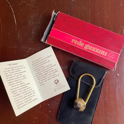 Rede Guzzini Brass and Horn Keyring with Original Box and Booklet