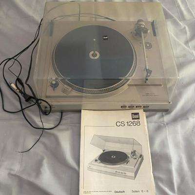Dual CS 1268 Turntable with Dust Cover and Manual