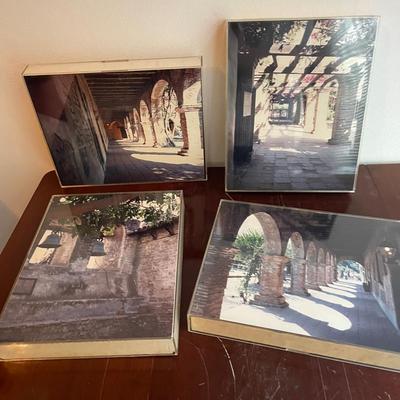 Four Framed Photographs of Architectural Scenes in Protective Boxes