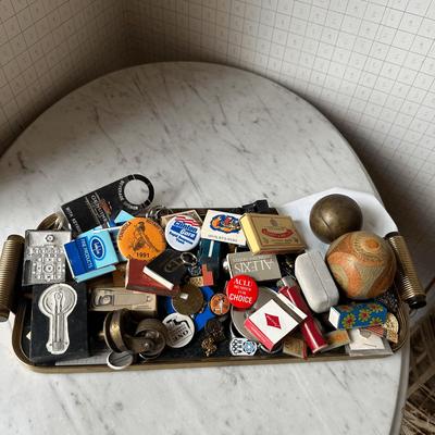Lot of Vintage Buttons, Tokens, and Collectibles – Political, Olympic, and Miscellaneous Ephemera