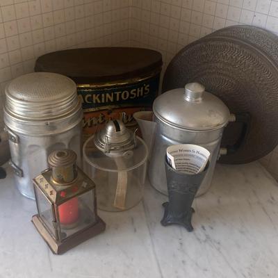 Decorative and Functional Metal Ware, Tin, and Lantern