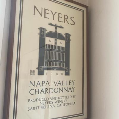 1980 Neyers Napa Valley Chardonnay Poster – Framed Winery Print