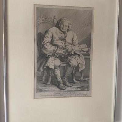 Framed Etching of Simon Lord Lovat by William Hogarth – 18th Century Portrait