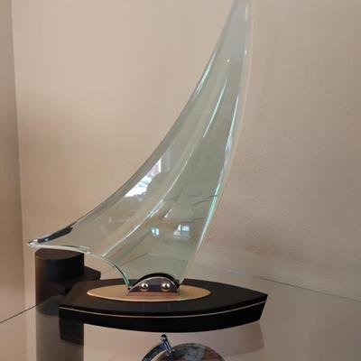 Unique Glass Sailboat Sculpture