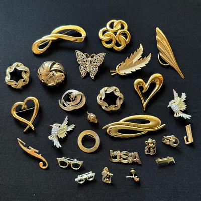 Gold Toned Brooches