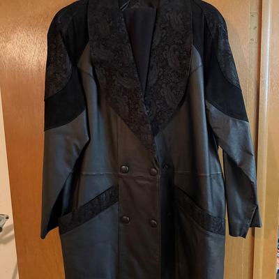 Black Leather Preston & York Coat
