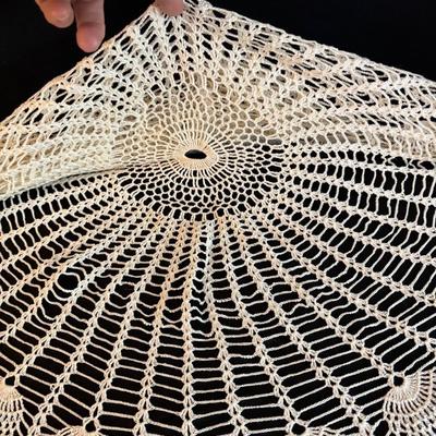 White Crocheted Table Cover