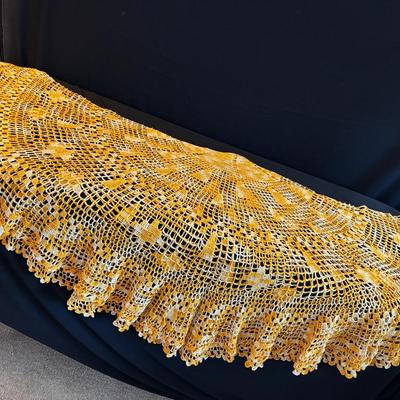 Gold Crocheted Table Cover