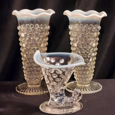Small Fenton Hobnail Vases