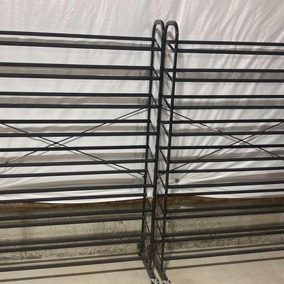 2 Metal Rolling Shoe Racks 
