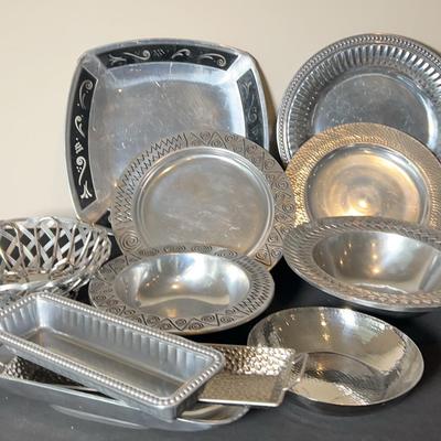 Metal Serving Trays And Bowls