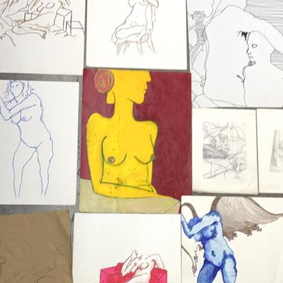 Original Art by Molly Harrison, 10 Pcs - Oil, Sketches, Mixed  Media 